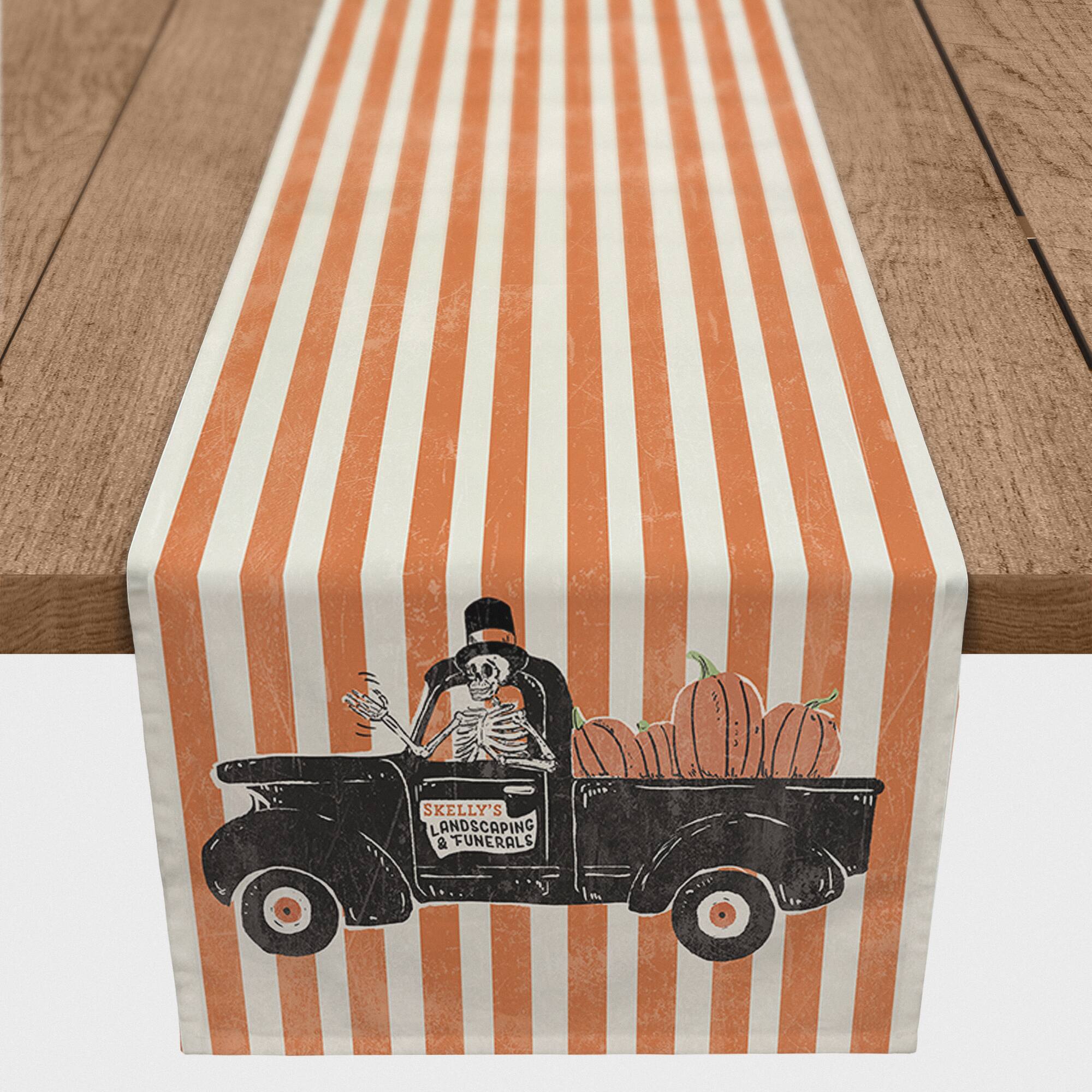 90" Skellys Landscaping Truck Poly Twill Table Runner